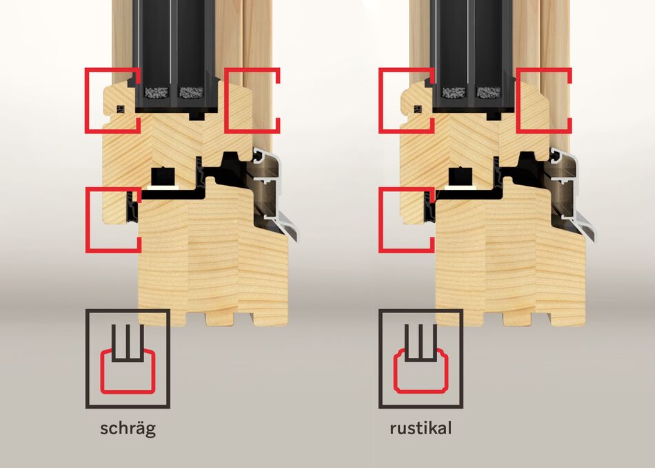 Profilierung eines Holzfensters im Detail