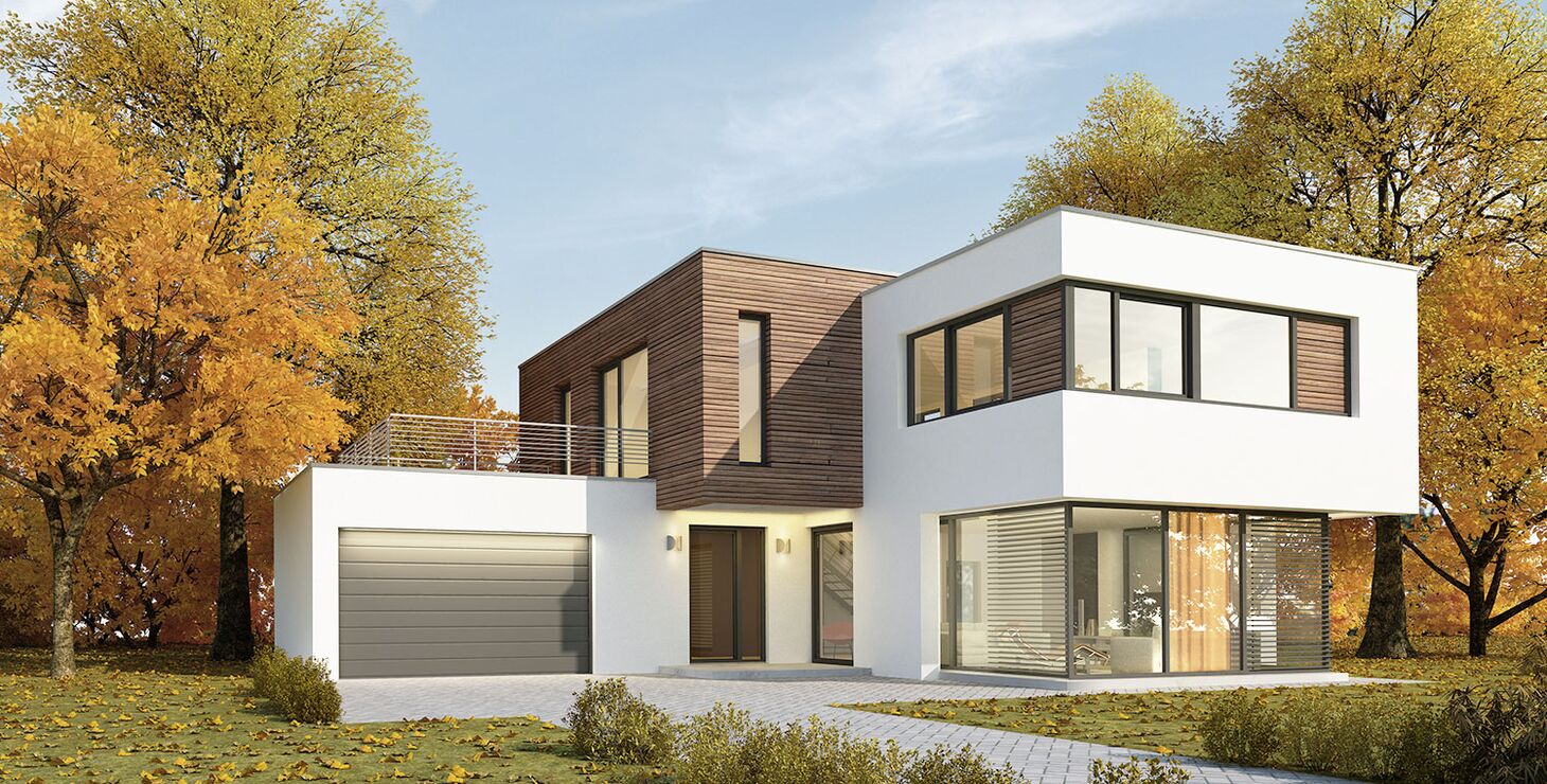UNILUX PureLine Integralfenster an einem Bauhaus-Gebäude
